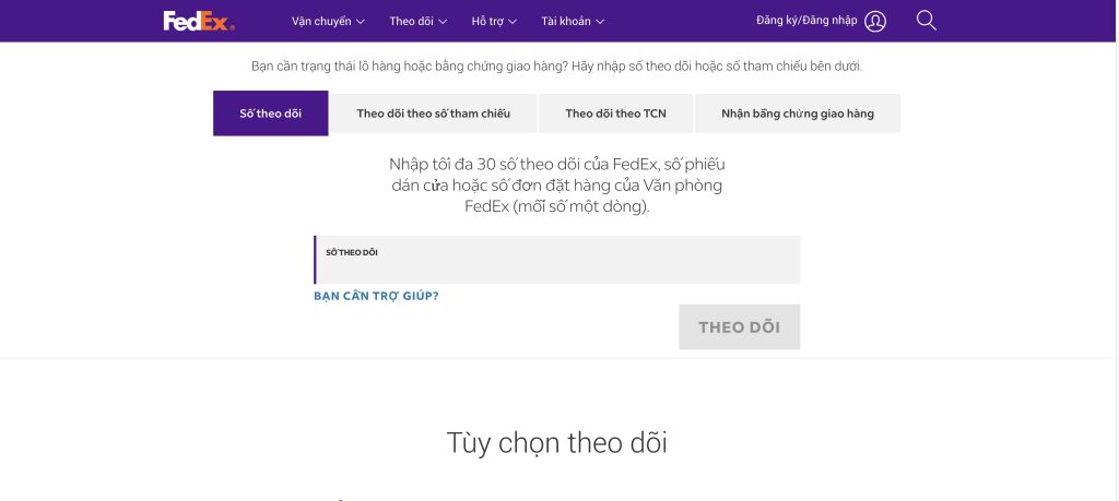 Tra cứu vận đơn tại Fedex